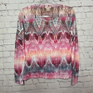 Sundance Sublimation Print Long Sleeve Crewneck Tee size Small